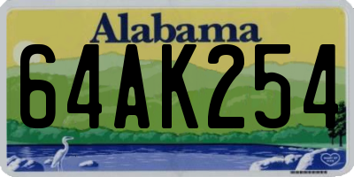 AL license plate 64AK254
