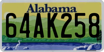 AL license plate 64AK258
