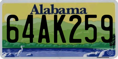 AL license plate 64AK259