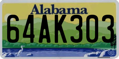 AL license plate 64AK303