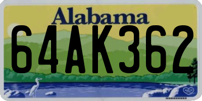 AL license plate 64AK362