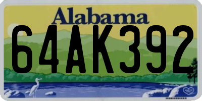 AL license plate 64AK392