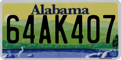 AL license plate 64AK407