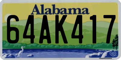AL license plate 64AK417