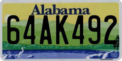 AL license plate 64AK492