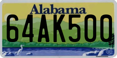 AL license plate 64AK500