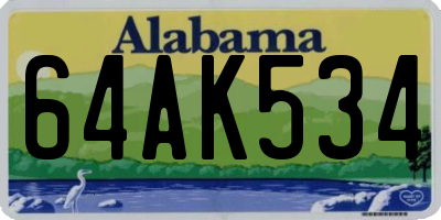 AL license plate 64AK534