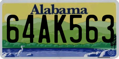 AL license plate 64AK563