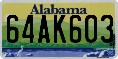 AL license plate 64AK603