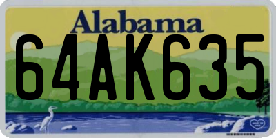 AL license plate 64AK635