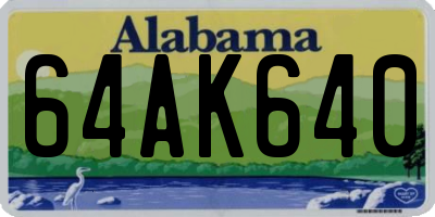 AL license plate 64AK640