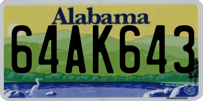 AL license plate 64AK643