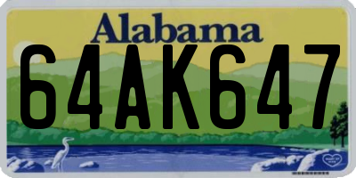 AL license plate 64AK647