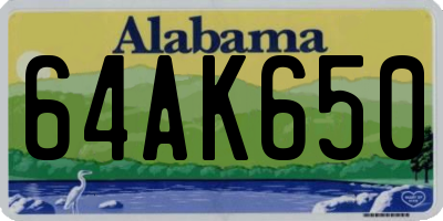 AL license plate 64AK650