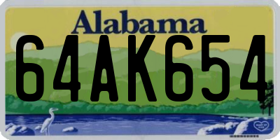 AL license plate 64AK654