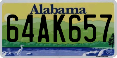 AL license plate 64AK657