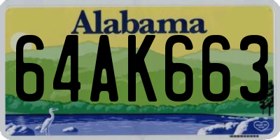 AL license plate 64AK663