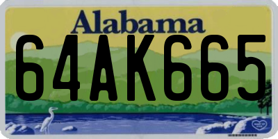 AL license plate 64AK665