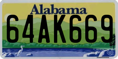 AL license plate 64AK669