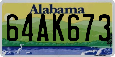AL license plate 64AK673