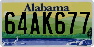 AL license plate 64AK677