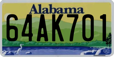 AL license plate 64AK701