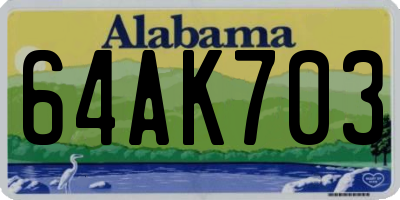 AL license plate 64AK703