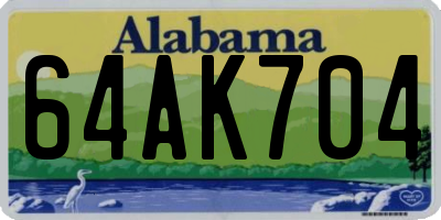 AL license plate 64AK704