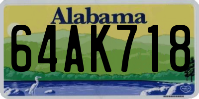 AL license plate 64AK718