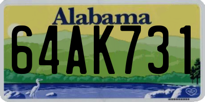 AL license plate 64AK731