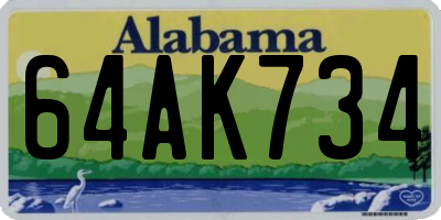 AL license plate 64AK734