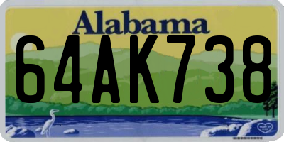 AL license plate 64AK738