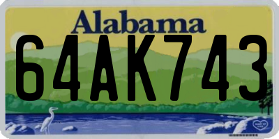 AL license plate 64AK743