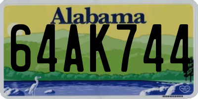 AL license plate 64AK744