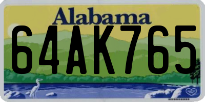 AL license plate 64AK765