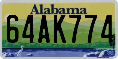 AL license plate 64AK774