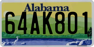 AL license plate 64AK801