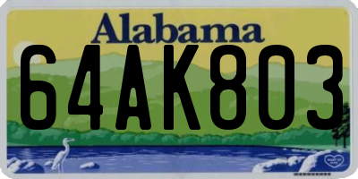 AL license plate 64AK803
