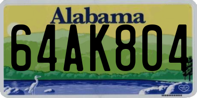 AL license plate 64AK804