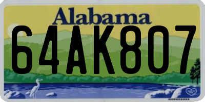AL license plate 64AK807
