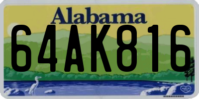 AL license plate 64AK816