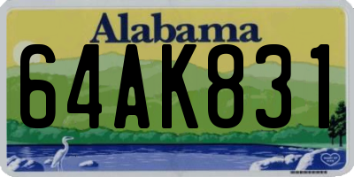 AL license plate 64AK831