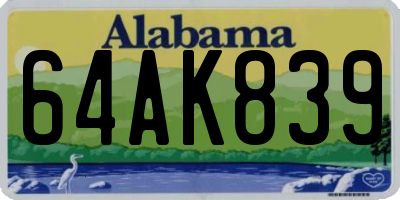 AL license plate 64AK839