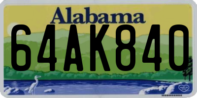 AL license plate 64AK840
