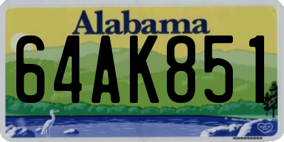 AL license plate 64AK851