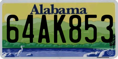 AL license plate 64AK853