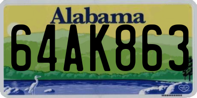 AL license plate 64AK863