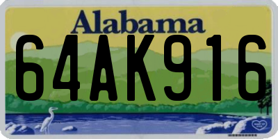 AL license plate 64AK916