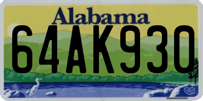 AL license plate 64AK930