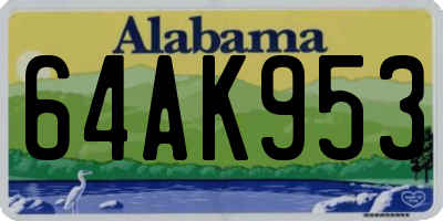 AL license plate 64AK953